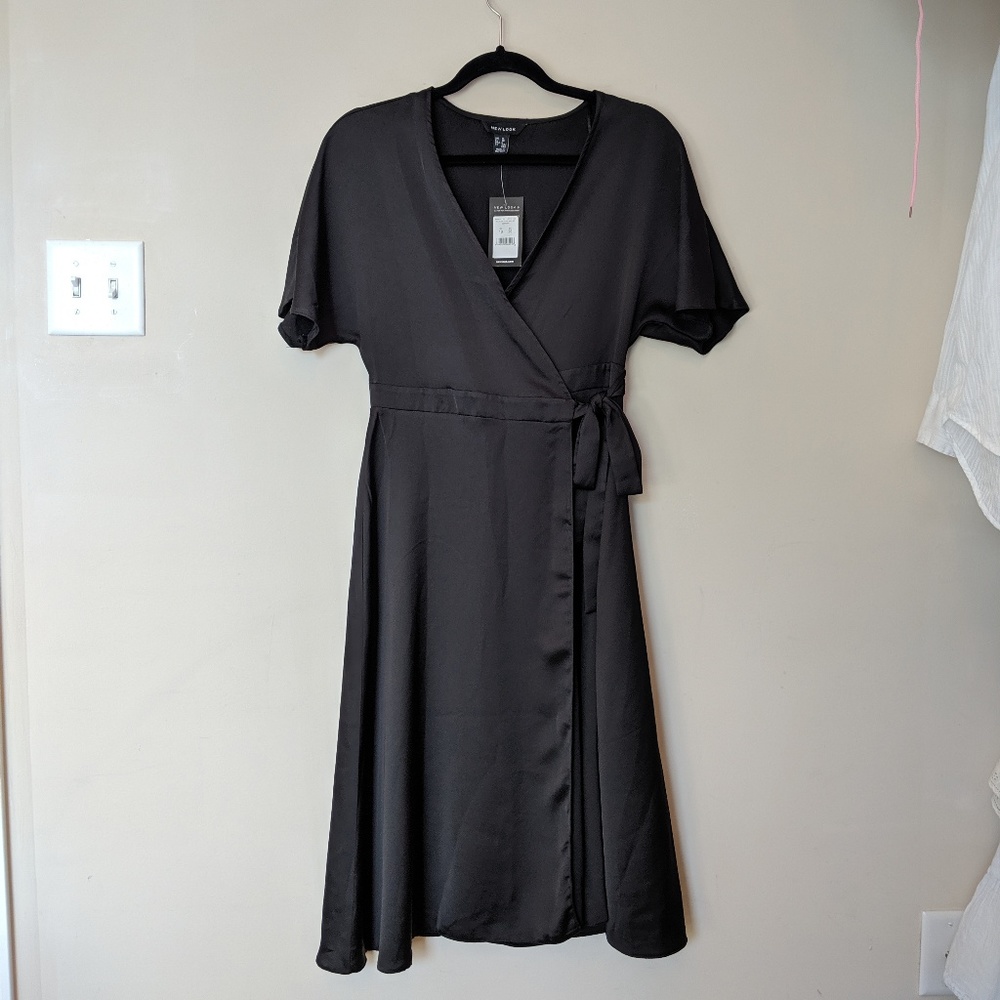 ASOS New Look Wrap Front Midi Dress